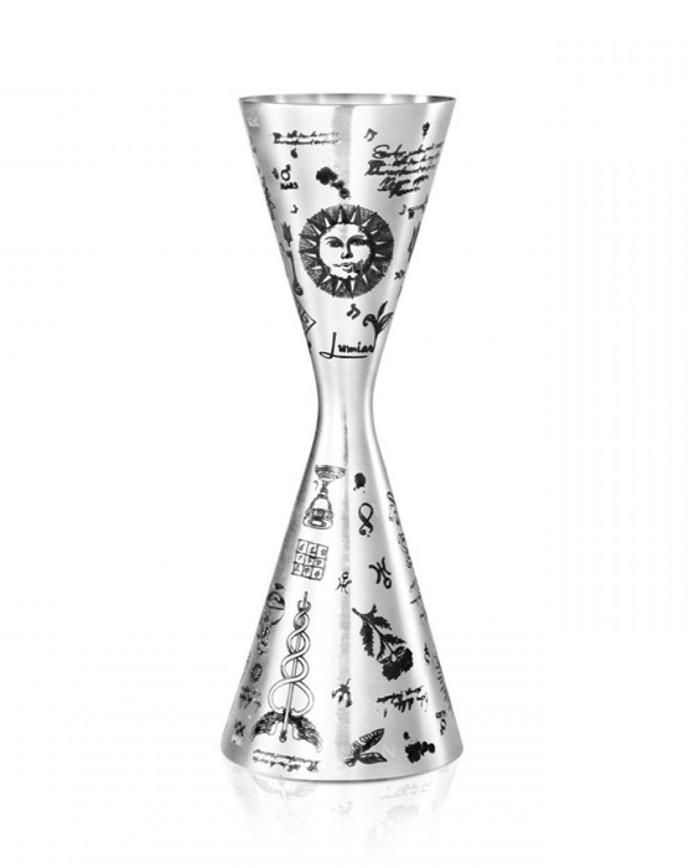 jigger graduado Alchemy em aço inoxidável com marcas interiores