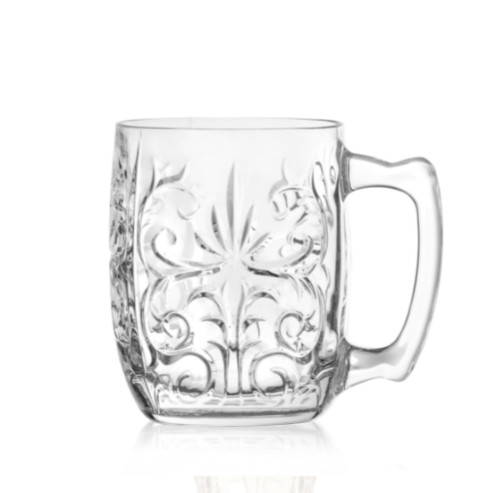 caneca Moscow Mule em vidro Tattoo com uma variante colorida e gelo