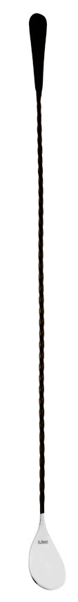 colher de bar Hoffman 45 cm preta, pormenor do cabo em espiral