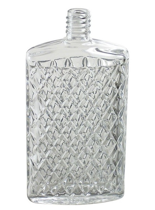 garrafa Yarai com tampa, vidro lapidado de 200 ml