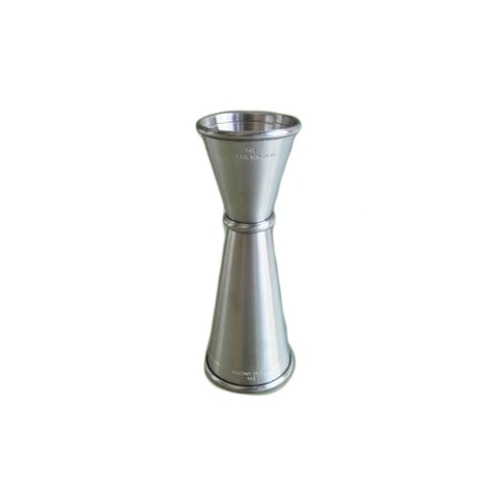 jigger doseador 30/60 ml em aço inoxidável com marcas interiores