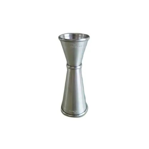 jigger doseador 30/60 ml em aço inoxidável com marcas interiores