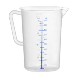 Recipiente graduado 1000 ml em plástico transparente com escala