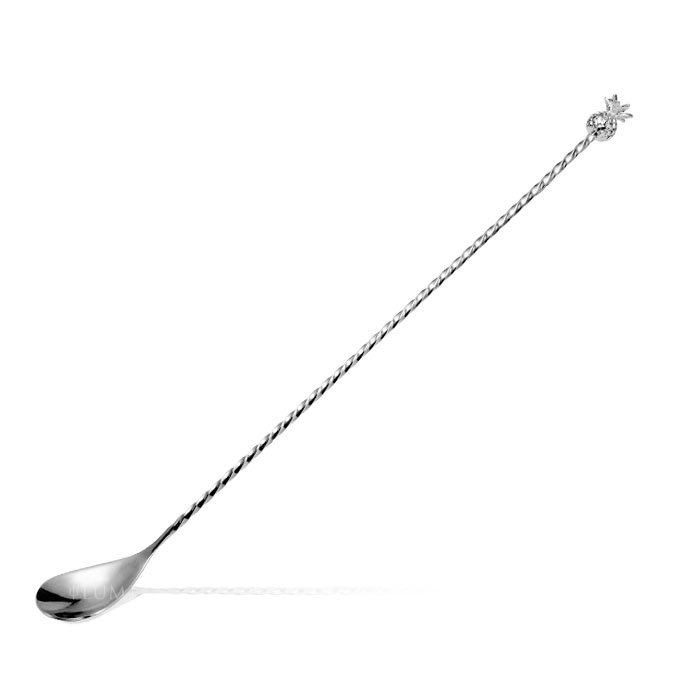 colher de bar 31 cm em inox 18/10 com haste torcida e ponta em ananás