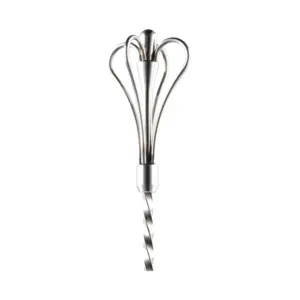 colher de bar swizzle The Bars com coroa de quatro arcos no topo da haste em espiral