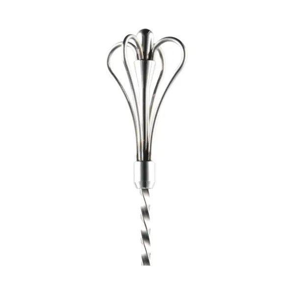 colher de bar swizzle The Bars com coroa de quatro arcos no topo da haste em espiral