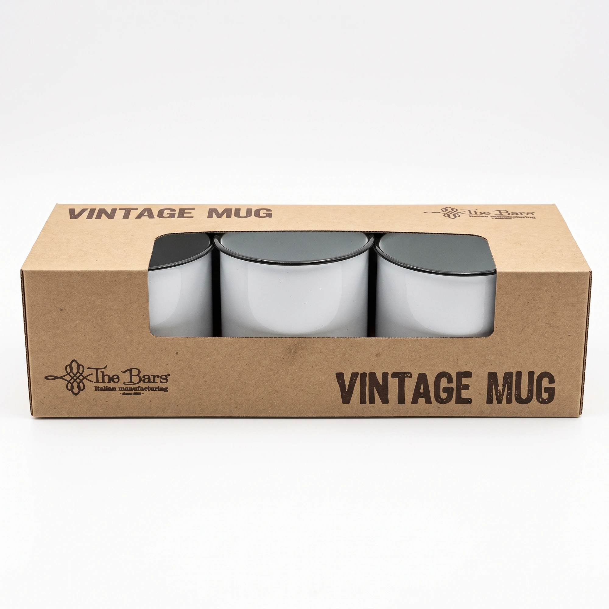 caneca esmaltada branca 45 cl, embalagem de 3