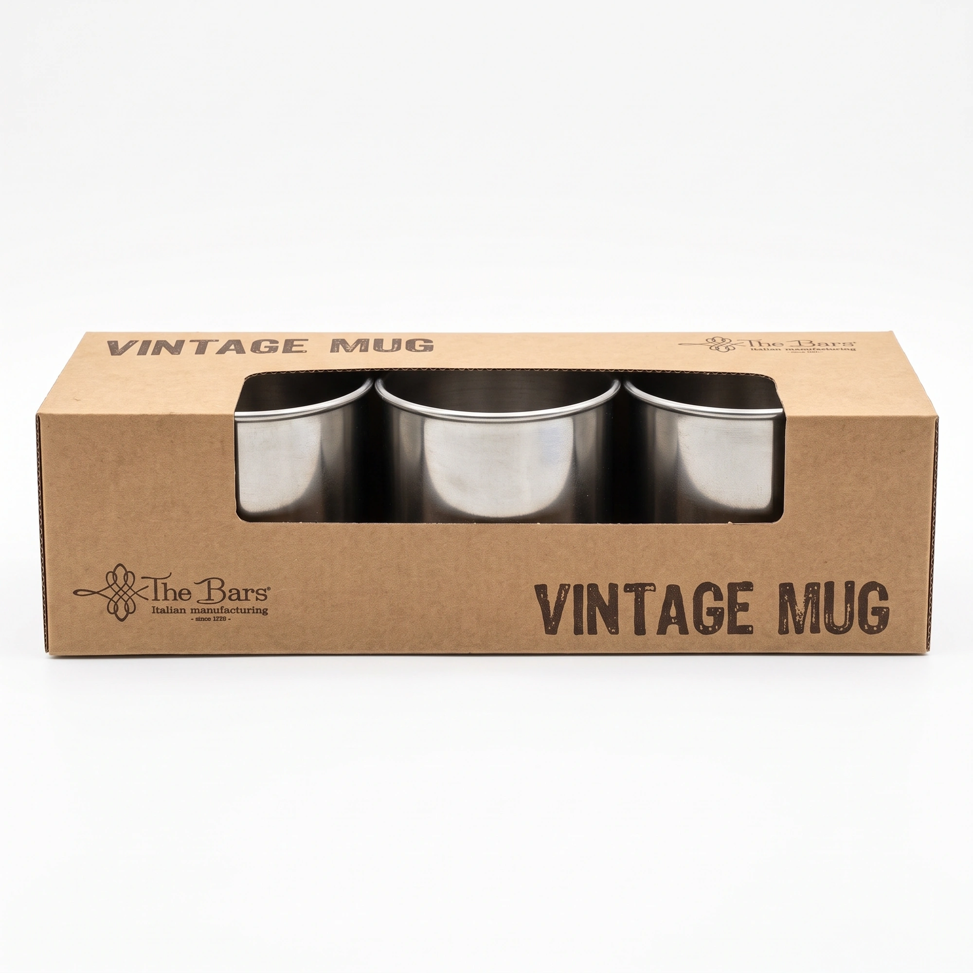 caneca vintage inox 45 cl, embalagem de 3