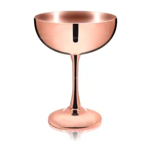Taça de champanhe em cobre Artemide 23 cl em aço inox, haste fina e pé redondo