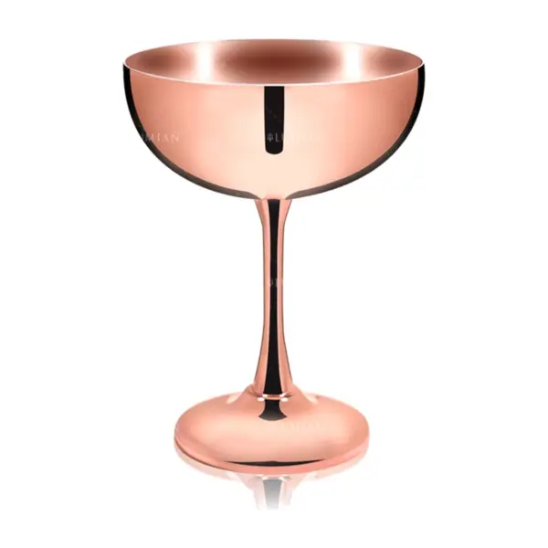 Taça de champanhe em cobre Artemide 23 cl em aço inox, haste fina e pé redondo