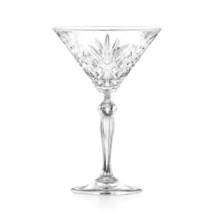 taça Martini Melodia RCR de 21 cl em cristal Luxion lavrado, copa em V e nó no pé