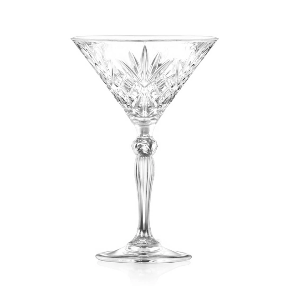 taça Martini Melodia RCR de 21 cl em cristal Luxion lavrado, copa em V e nó no pé