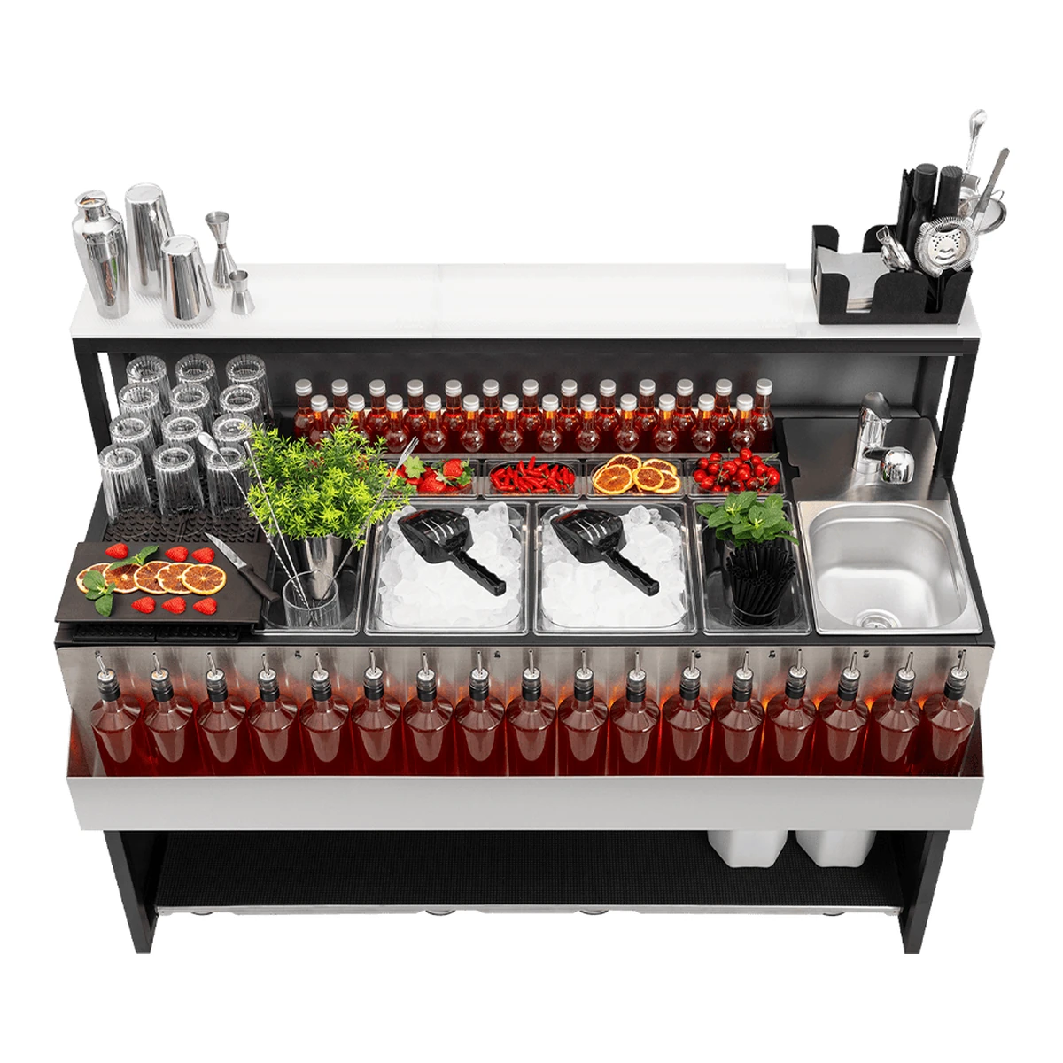 balcão de bar portátil, plano de trabalho a 85 cm