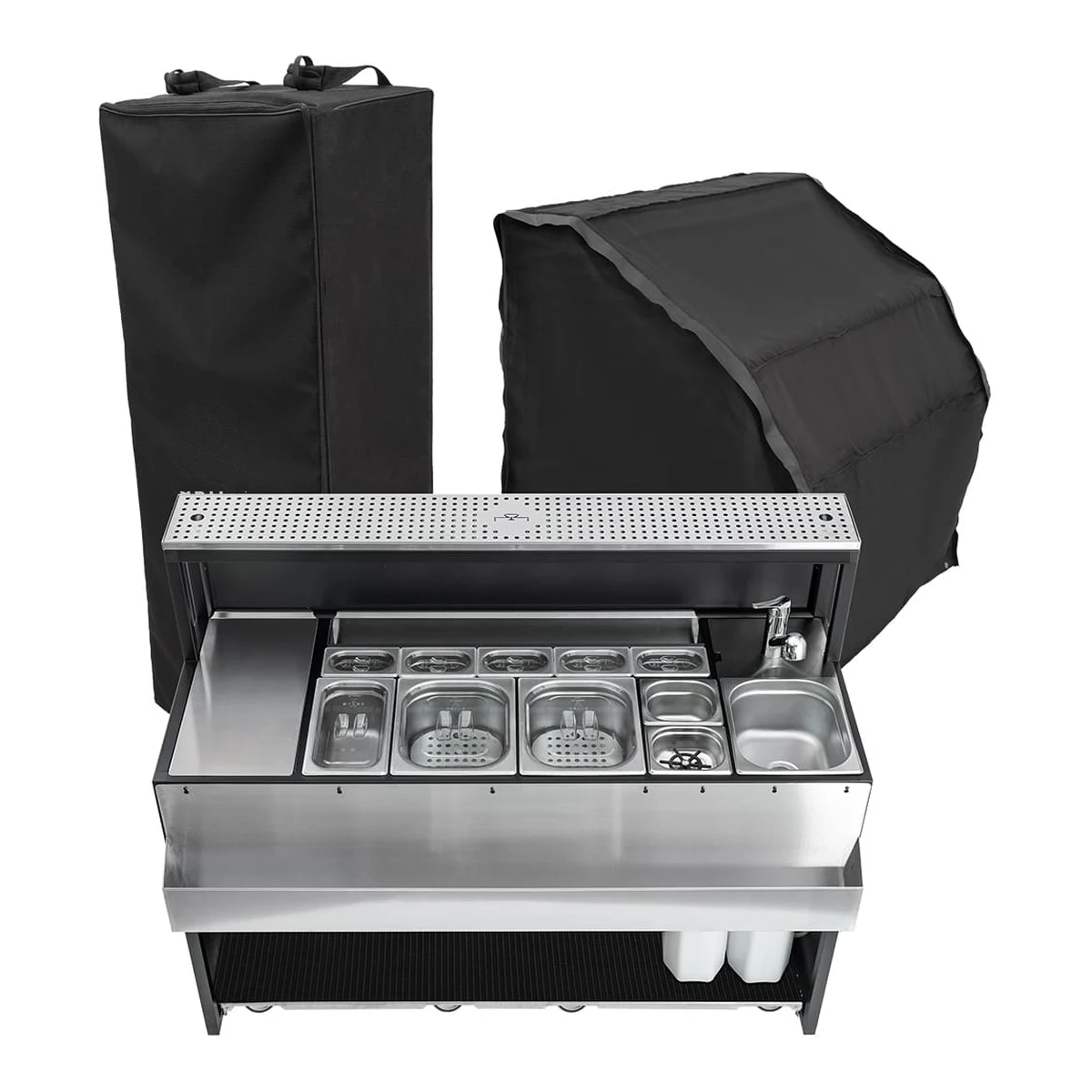 balcão de bar portátil com speed rack para as garrafas