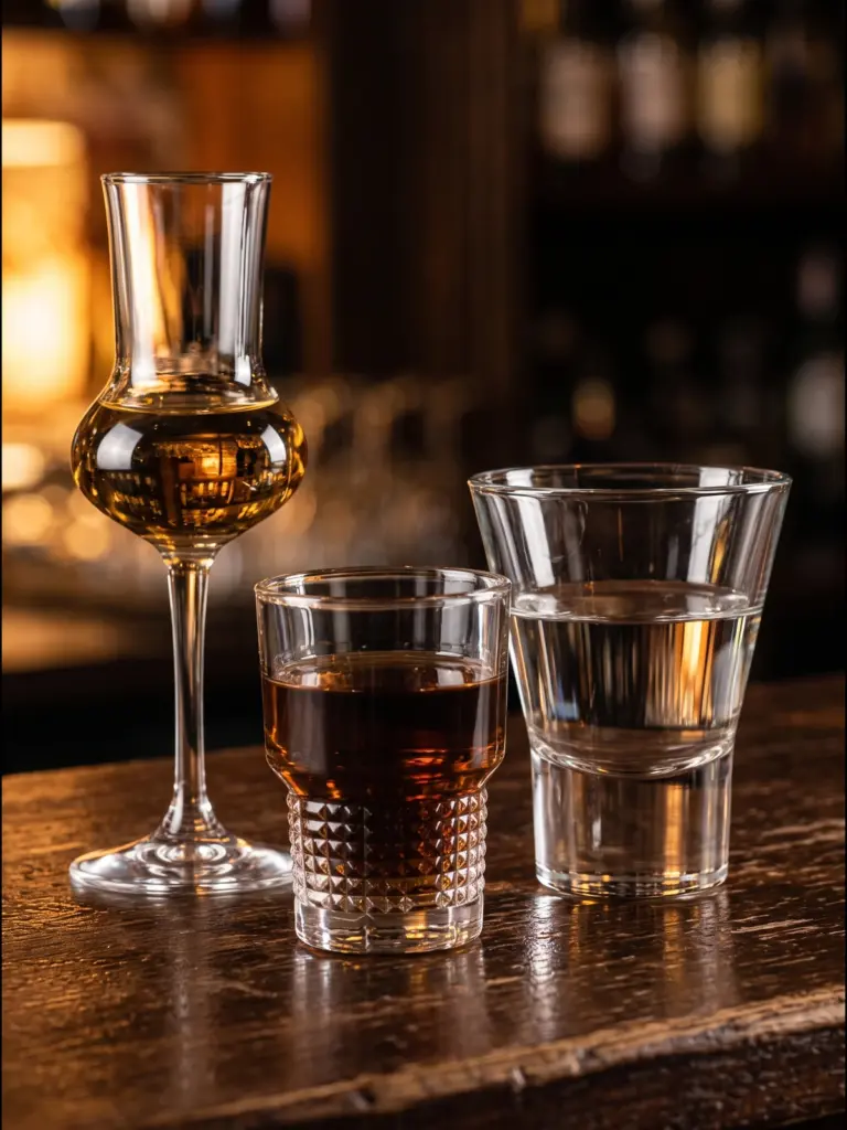 Copos de shot e licor