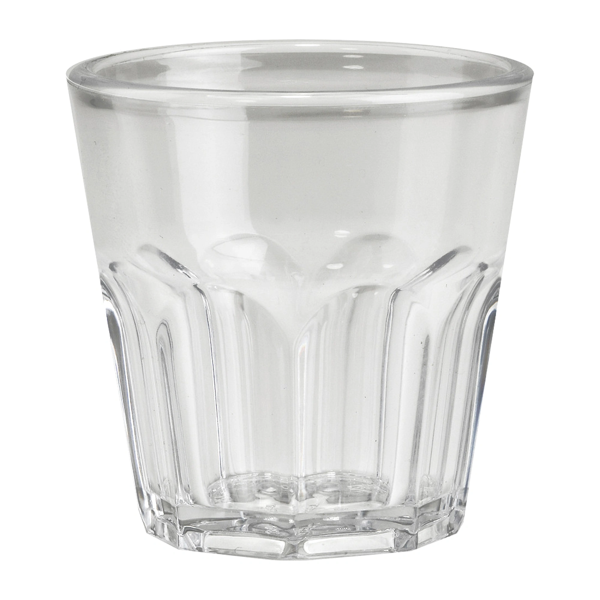 Copos de shot plástico Granity de 4 cl em SAN transparente com a parede octogonal