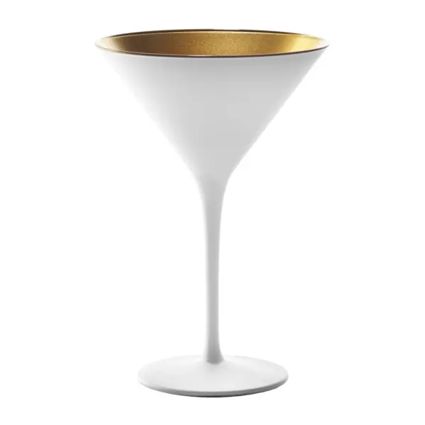 Copo de cocktail branco e dourado Olympic da Stölzle Lausitz de 24 cl, exterior branco mate e interior dourado