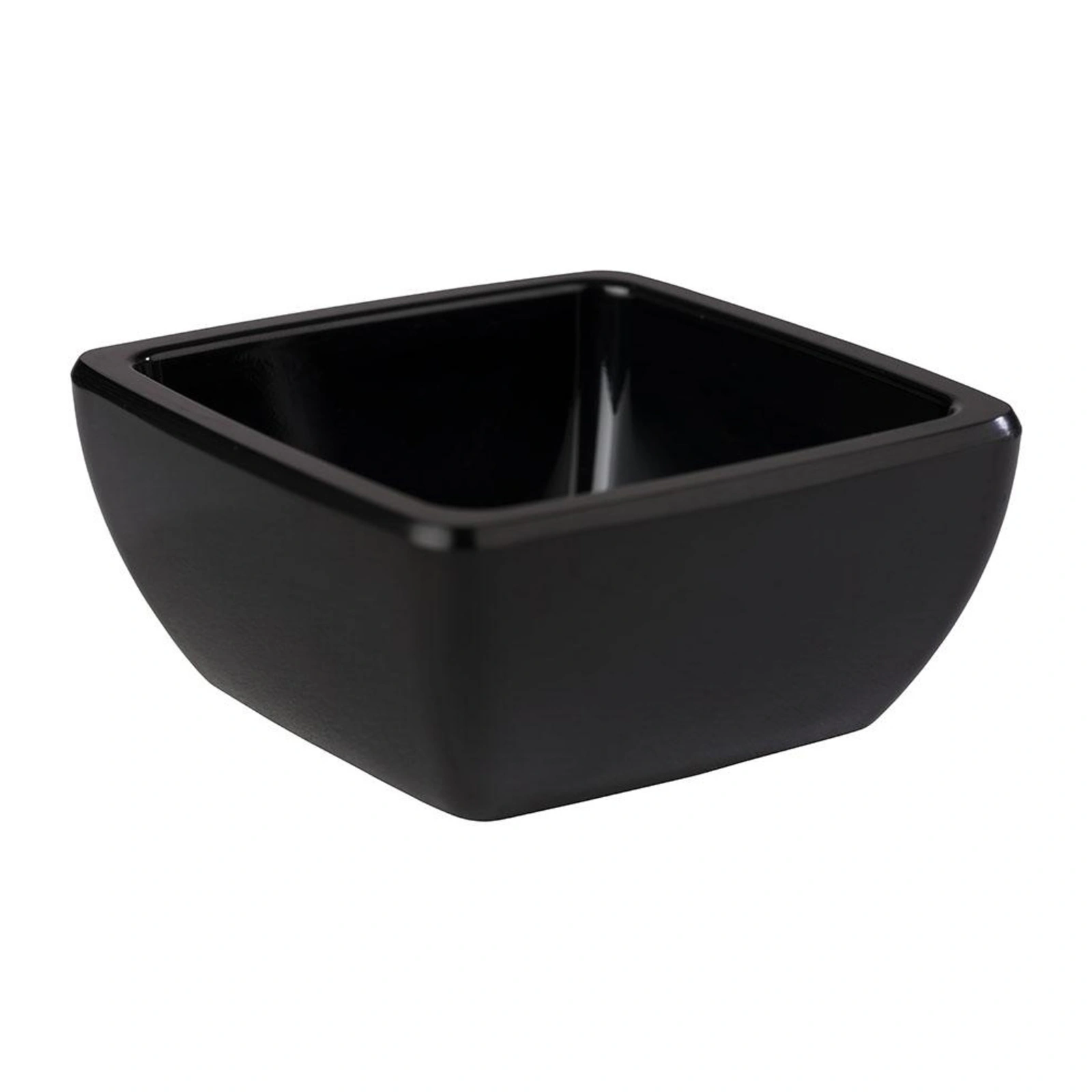 taça quadrada preta: taça Friendly da APS em PET reciclado preto, 6,5 x 6,5 cm, 3 cm de altura, 5 cl