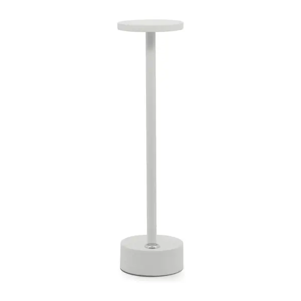 Candeeiro de mesa recarregável Eclaire Lite em alumínio pintado de branco, 30 cm de altura