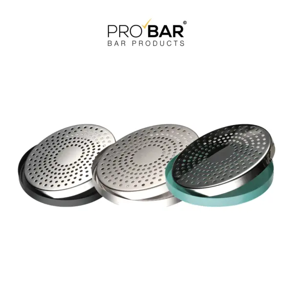 base para jigger redonda em três acabamentos: preto, Vintage e Tiffany