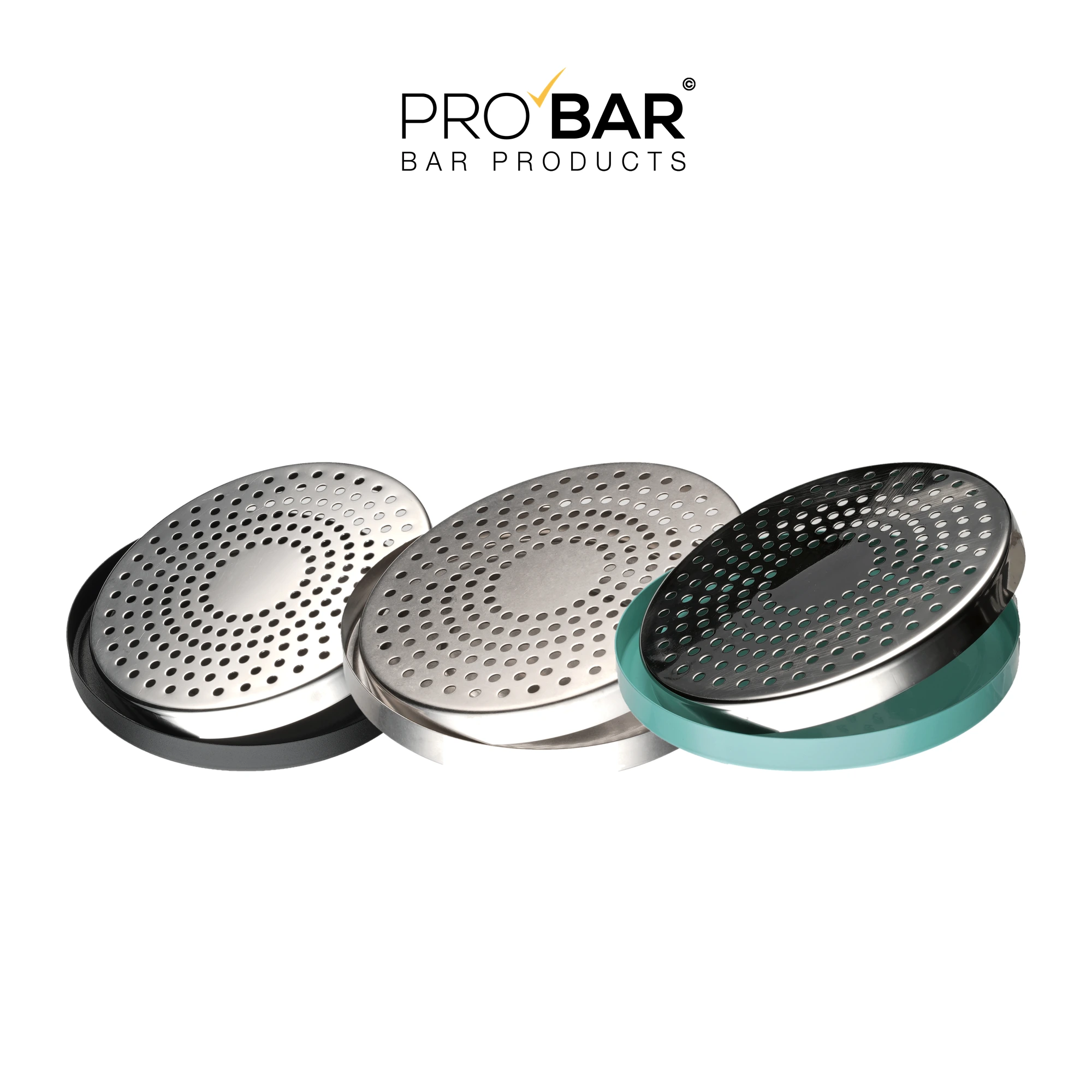 base para jigger redonda em três acabamentos: preto, Vintage e Tiffany
