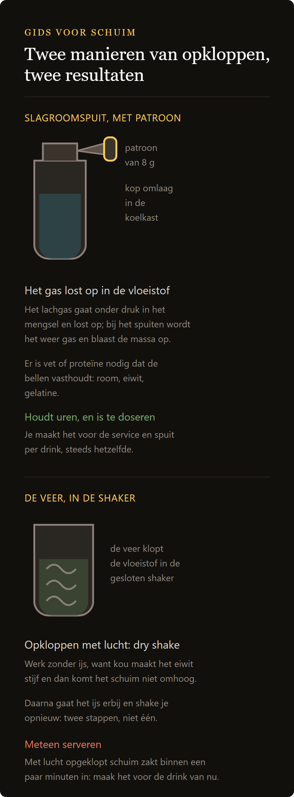 Slagroompatronen N2O: de sifon met N2O-patroon en de shakerveer vergeleken