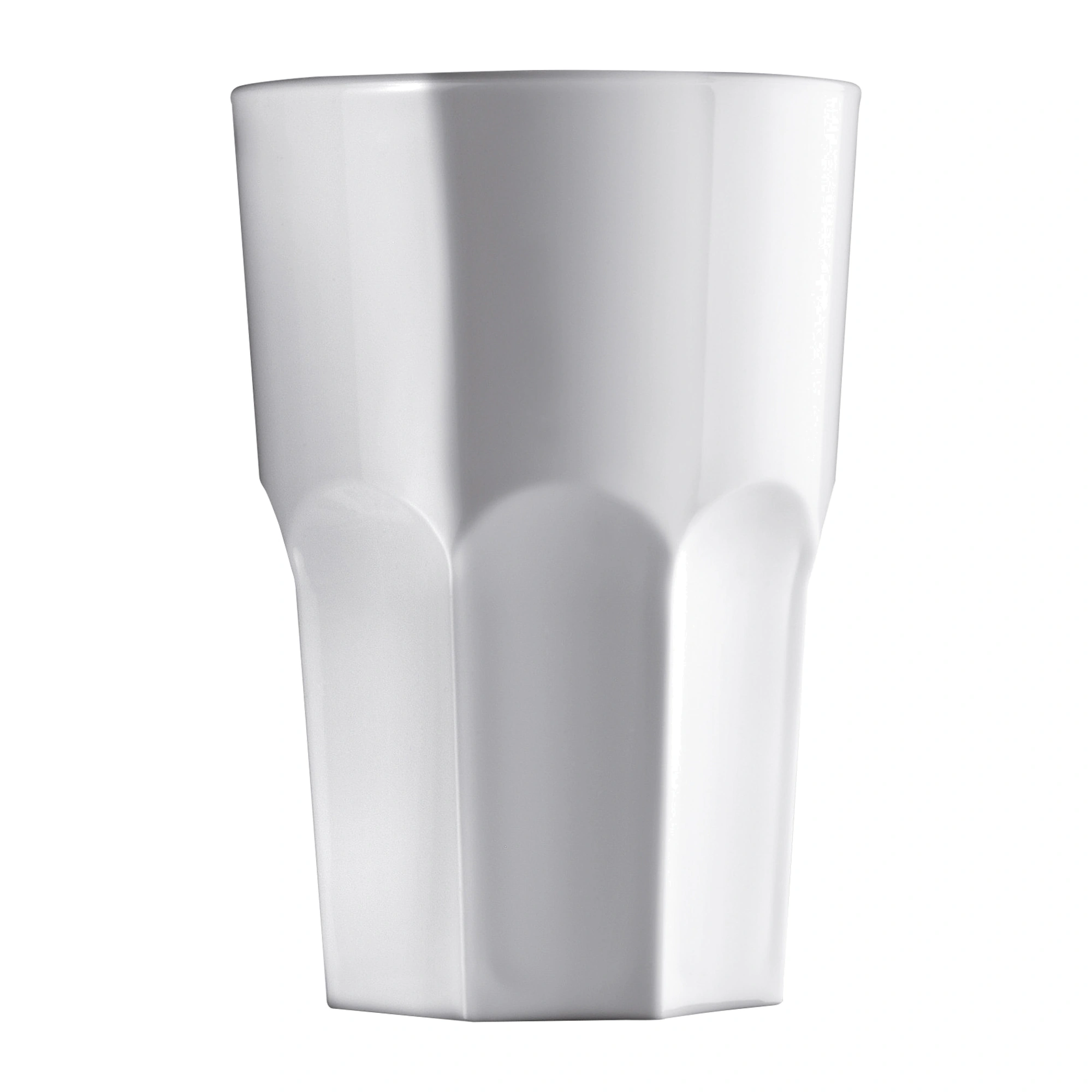 Kunststof glazen Granity wit 400 ml in glanzend wit SAN met achthoekige wand