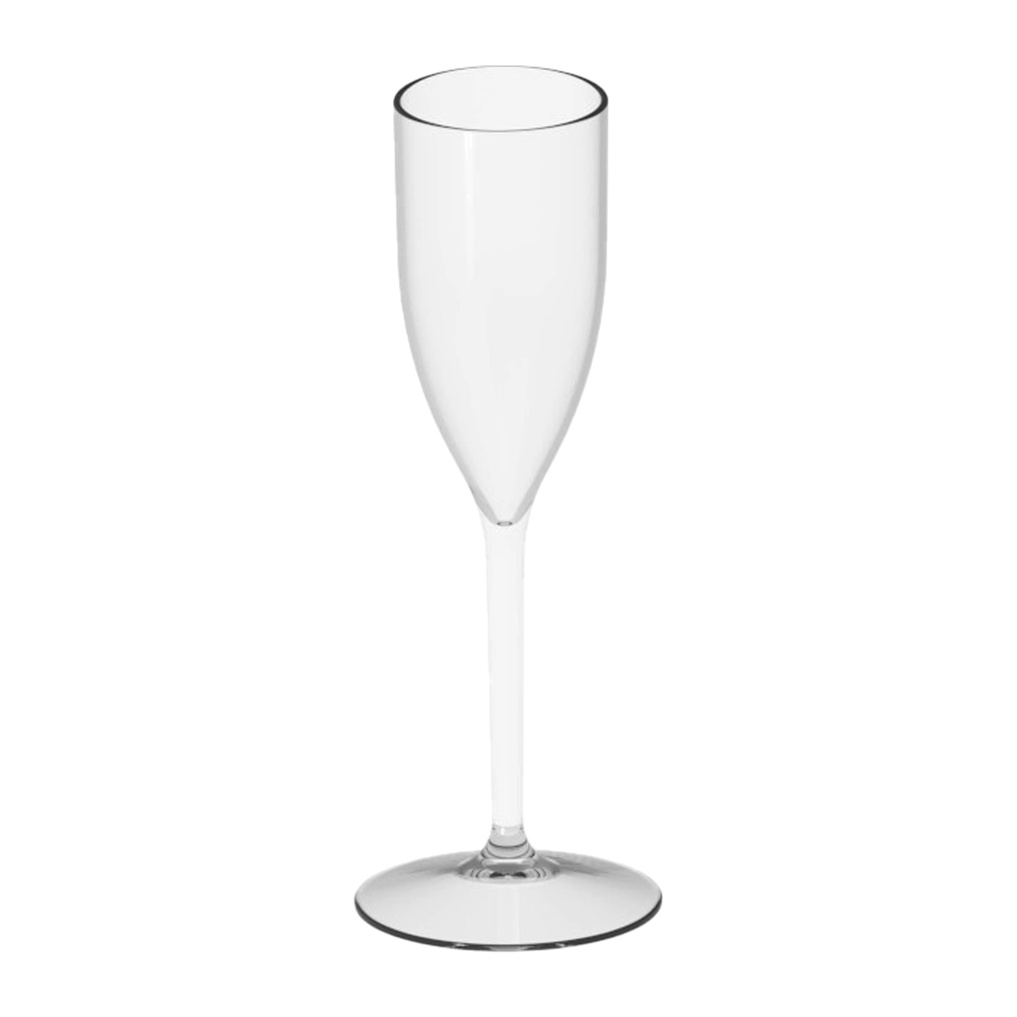 Kunststof champagneglazen Glam 110 ml in transparant Tritan met lange voet