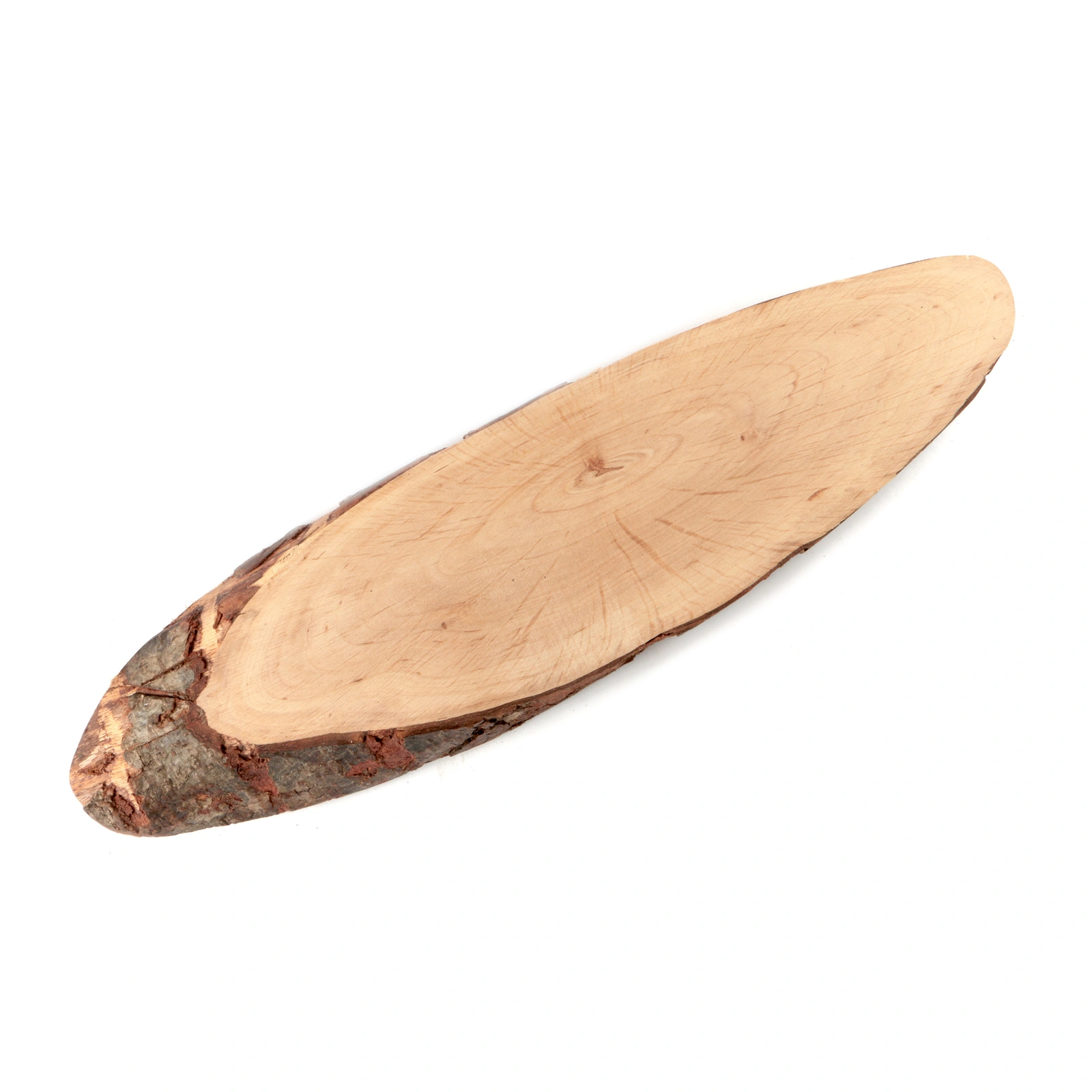 Serveerplank met schors, ovaal elzenhout van 41 tot 49 cm lang met natuurlijke rand
