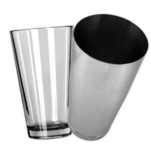 Mixing Glass and Boston Shaker Set, Glass and Polished Stainless Steel