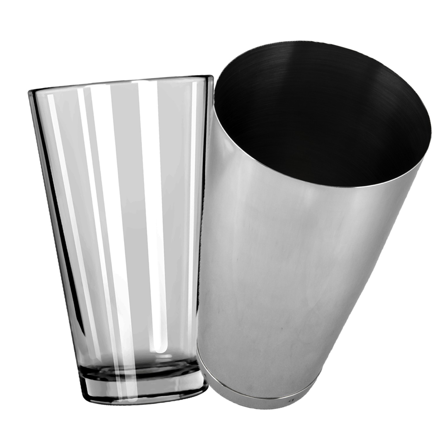 Mixing Glass and Boston Shaker Set, Glass and Polished Stainless Steel