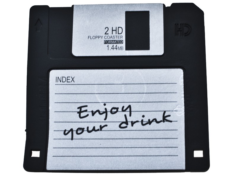 Floppy Disk Coaster 10 x 10cm, Natural Rubber - Image 2