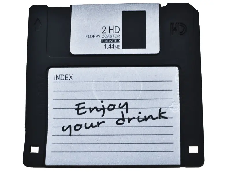 Floppy Disk Coaster 10 x 10cm, Natural Rubber - Image 2