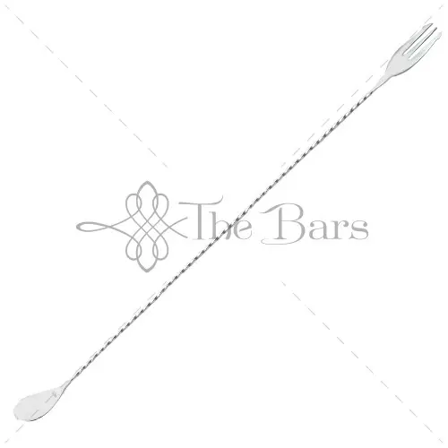 Bar Spoon with Trident Fork 45cm, Nettuno, Stainless Steel