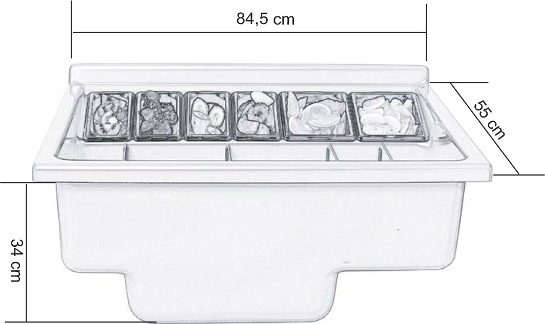 Black Built-in Bar Workstation, 84.5cm, ABS and Polycarbonate - Image 4