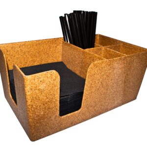 Eco Wood Bar Caddy for Straws and Napkins, 260 x 160 x 120mm