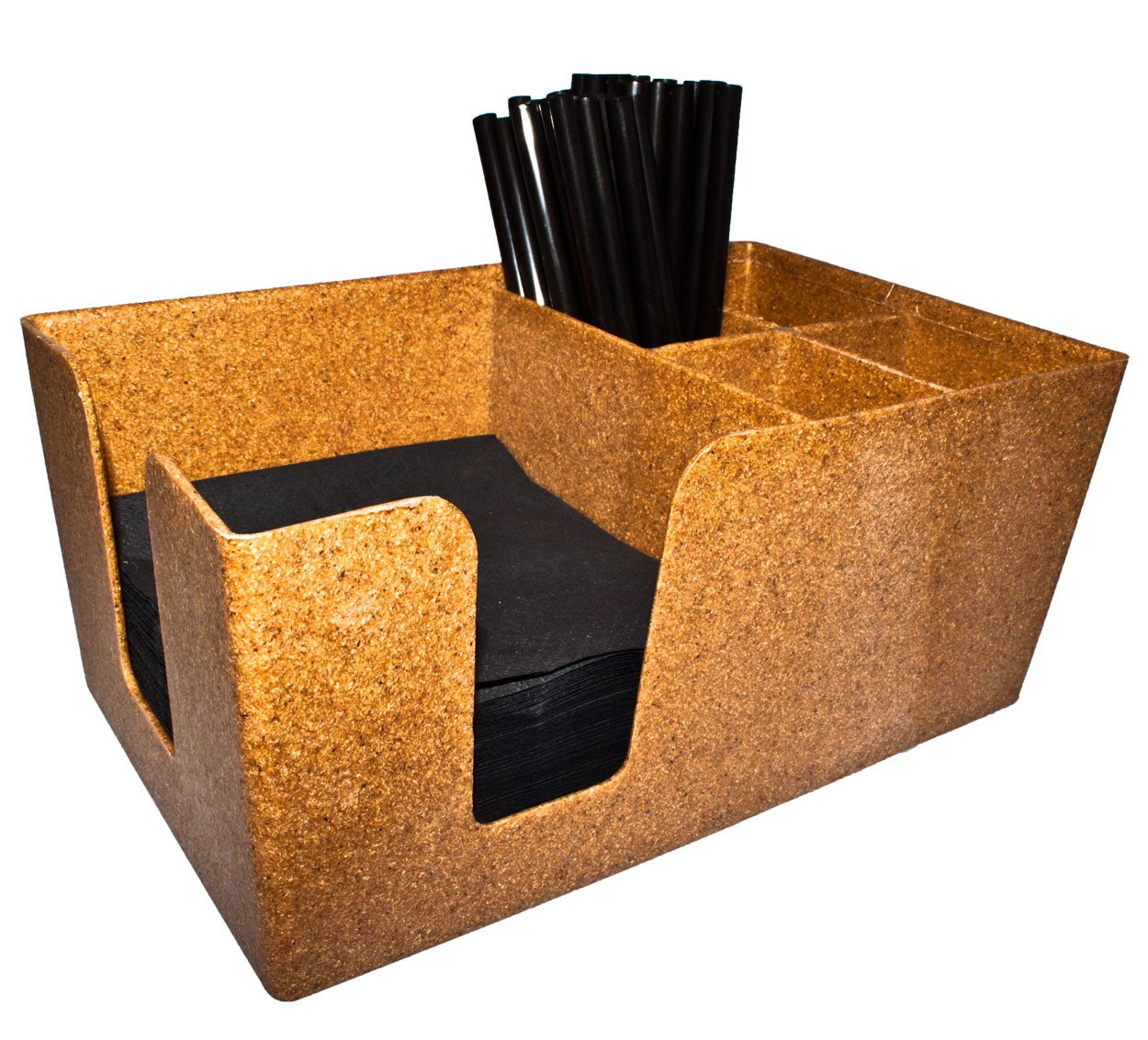 Eco Wood Bar Caddy for Straws and Napkins, 260 x 160 x 120mm