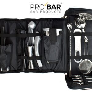 Bartender Bag with Kit, Faux Leather, 17 Tools