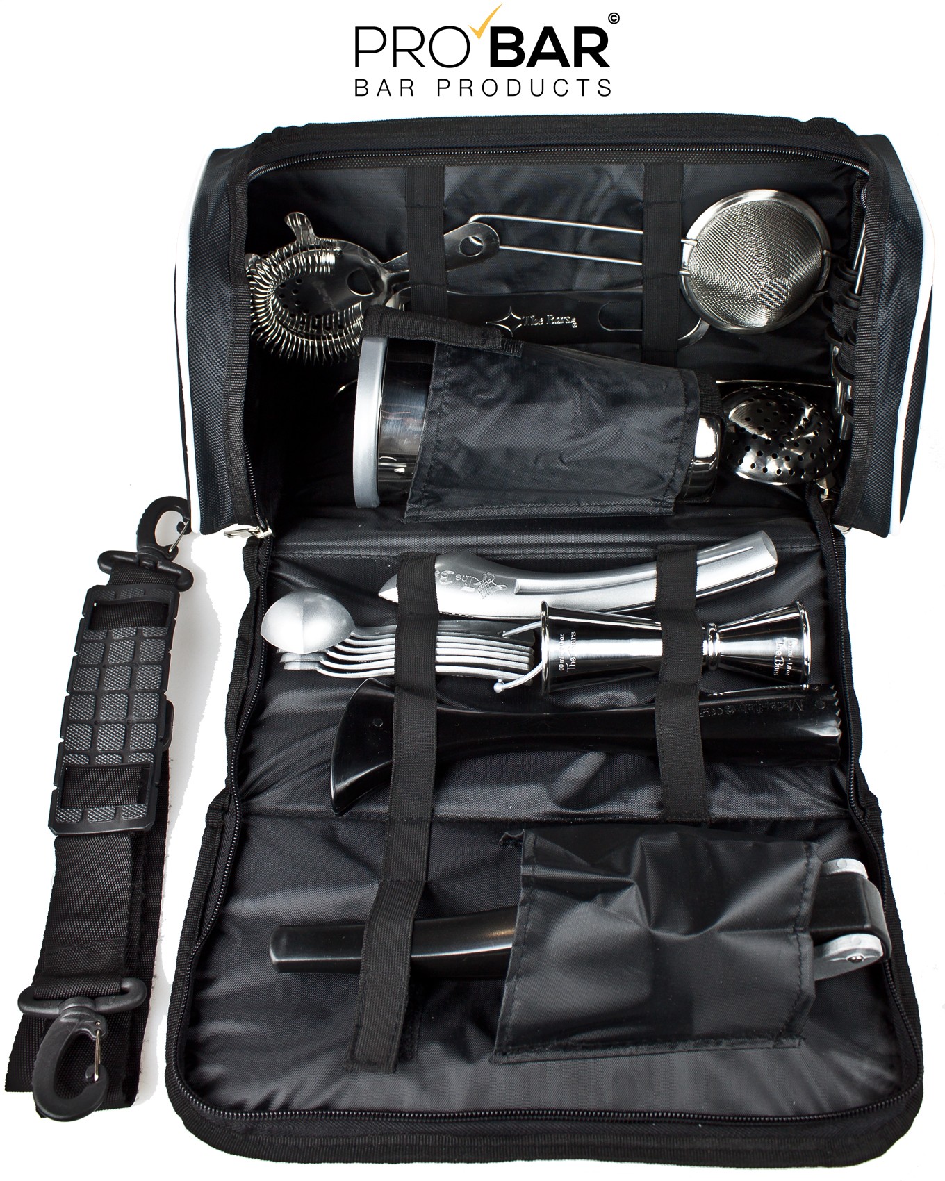 Bartender Bag with Kit, Faux Leather, 17 Tools - Image 3
