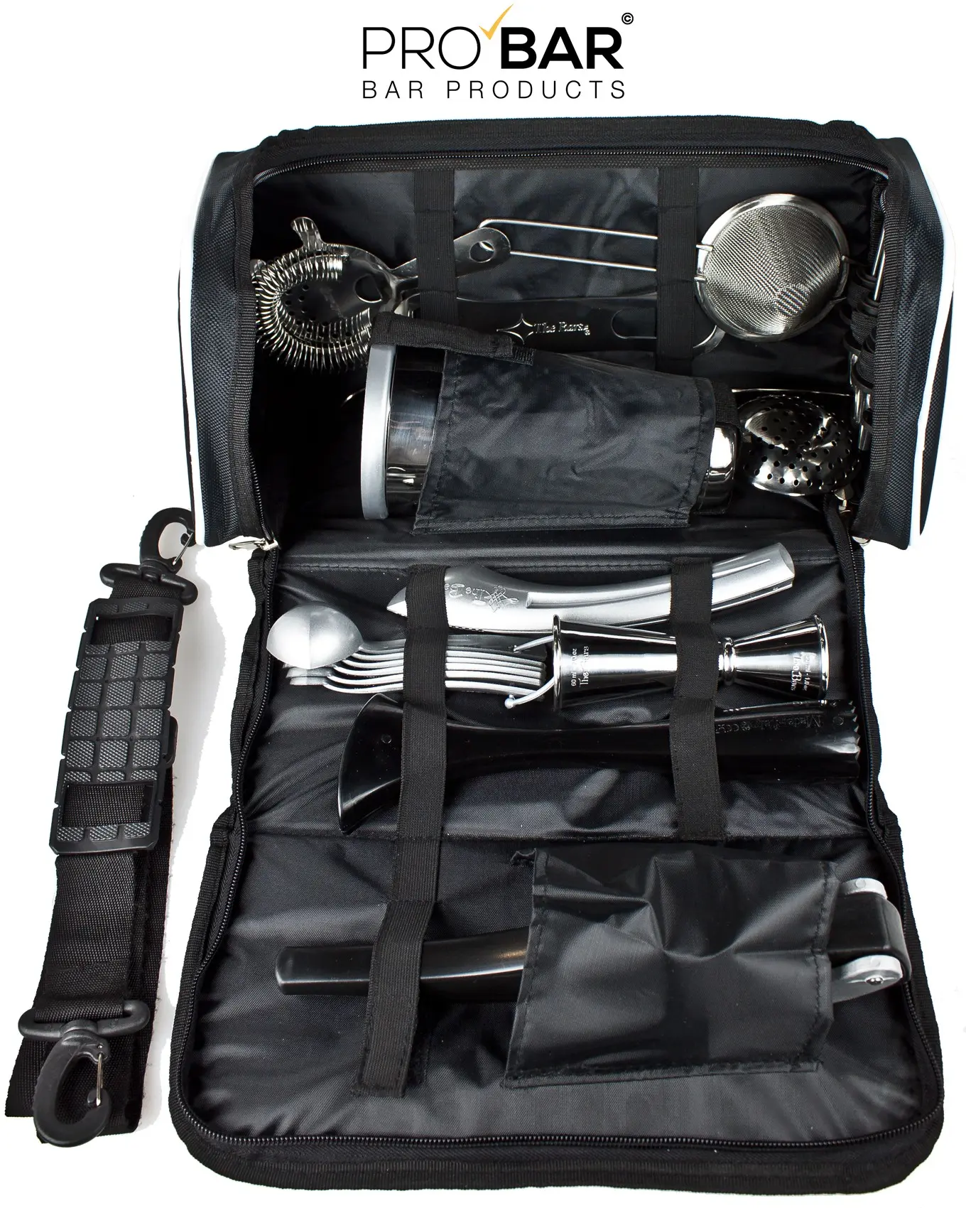 Bartender Bag with Kit, Faux Leather, 17 Tools - Image 3