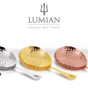 Julep Strainer, Lumian, Stainless Steel, Five Plated Finishes