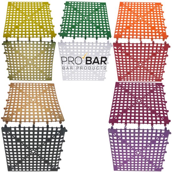 Bar Shelf Mat 33 x 33cm The Bars, Interlocking, Natural Rubber