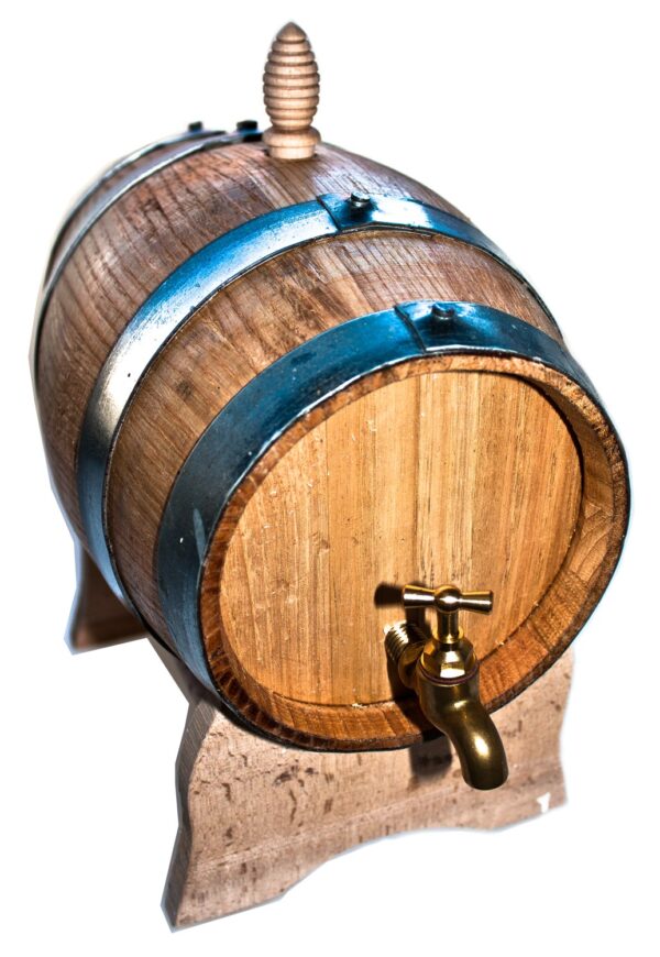 Oak Barrel 2 Litres, Tap, Bung and Wooden Stand