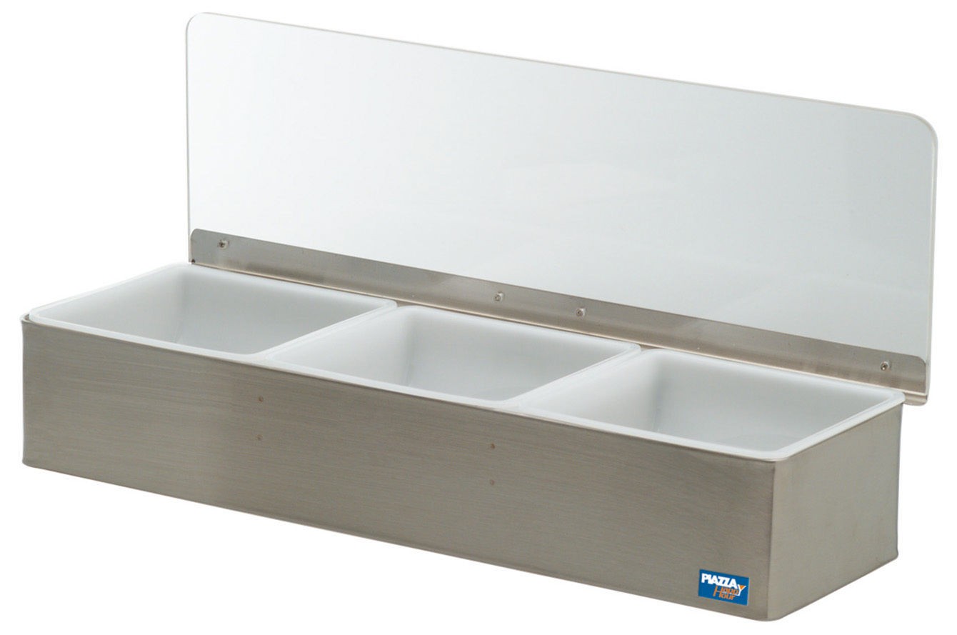 3 Compartment Condiment Holder, Steel, 450mm