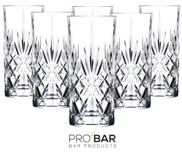 Collins Glass 360ml (12oz) Melodia, Diamond Cut (Pack of 6)