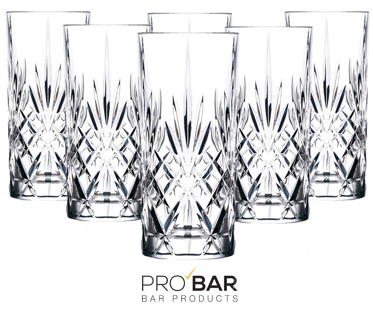 Collins Glass 360ml (12oz) Melodia, Diamond Cut (Pack of 6)
