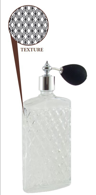 Yarai Atomiser Flask 200ml, Cut Glass, Steel Spray - Image 3