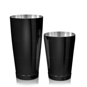 Boston Shaker Kenko Lumian, 28oz Tin and 18oz Half Tin, Weighted, 18/10 Stainless Steel - Black