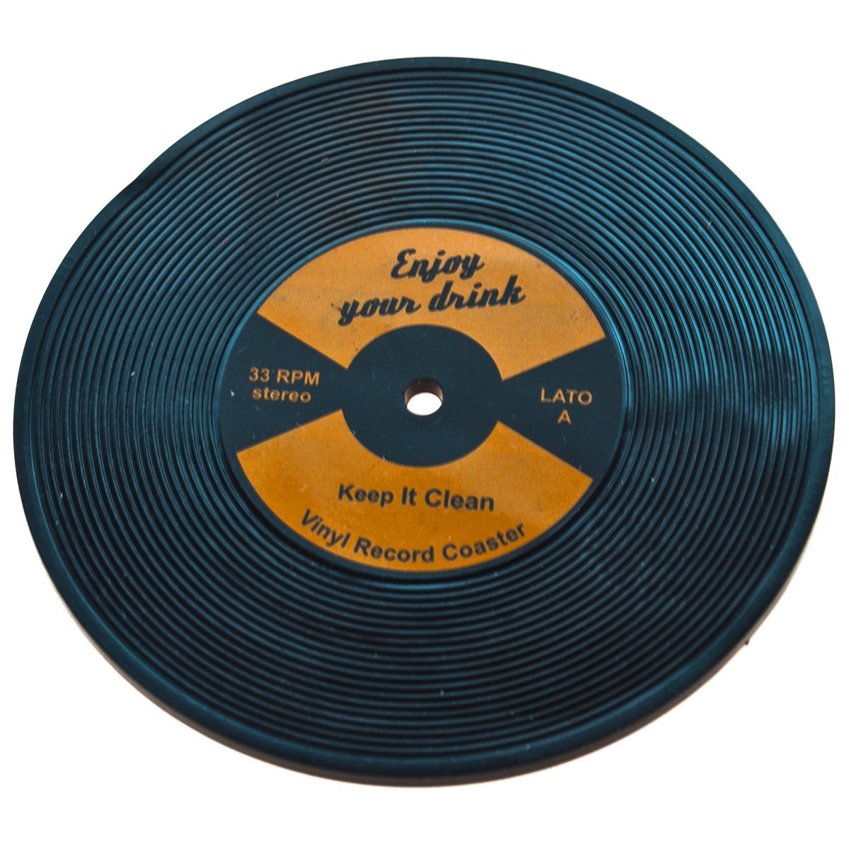 Record Coaster 10cm, Natural Rubber, Six Colours - Image 5