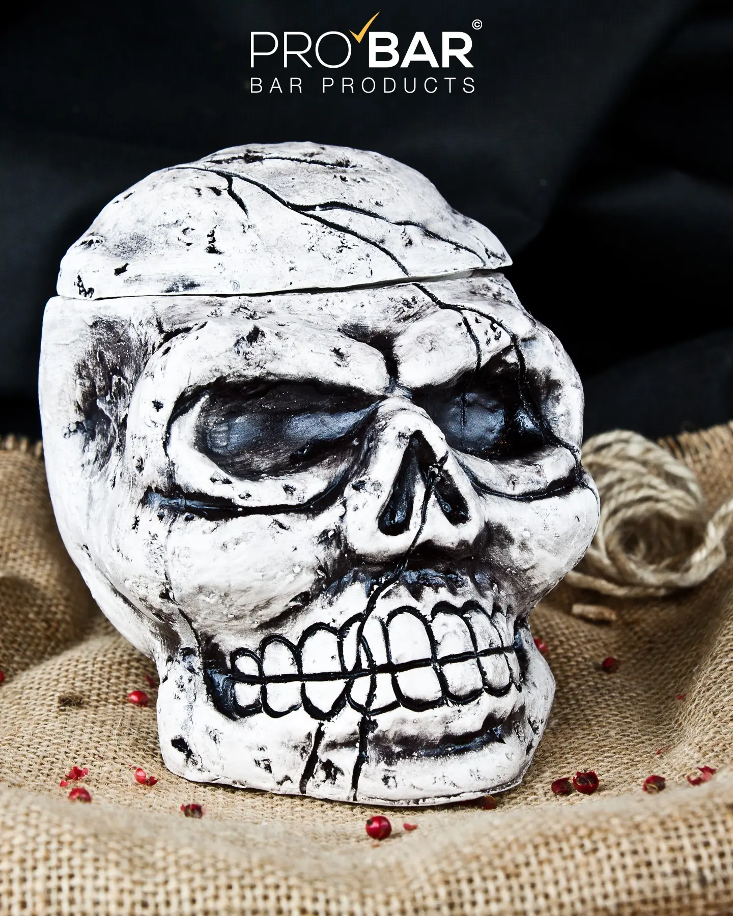 skull mug Skull Stone by MAKATIKI, 500ml hand painted ceramic, second view